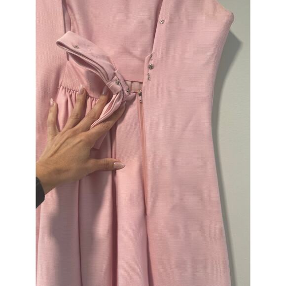 Vintage 1960s -70s Lord & Taylor Sleeveless Column Gown Pink Small Med JL - Picture 12 of 15